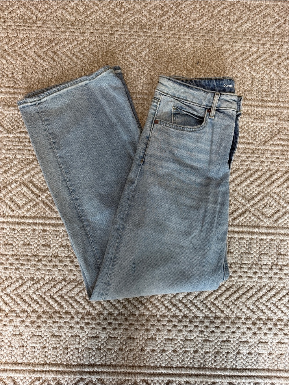 Old Navy Extra High-Rise Ski-Hi Wide Leg Women's Jeans - Light Blue - Size 8